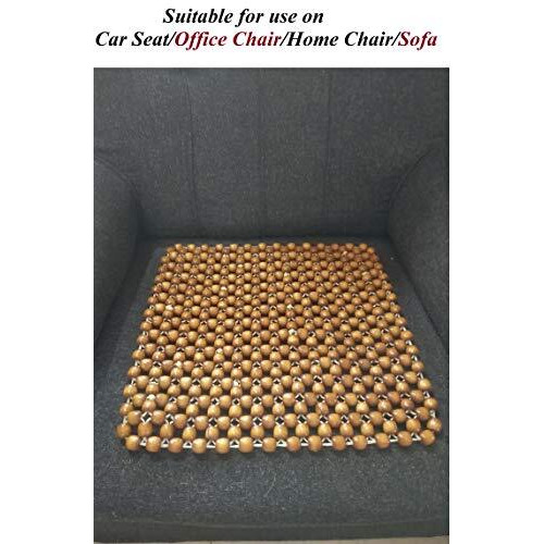 Q1 Beads Schocolate Wooden Beads Acupressure Mat Bead Seat Cushion/Heating Pad/Gel Pad Cover Seat Cushion For Car/Office Chair/Home Chair/Sofa/Jhula/Swing/Truck/Bus/Tempo(Small, Golden Brown)