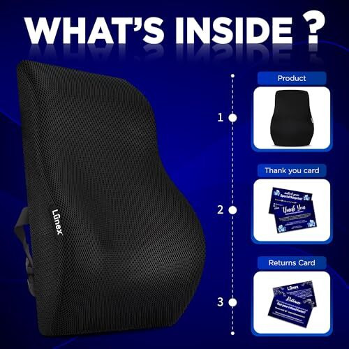 Lunex Premium Car Seat Back Support, Car Backrest Cushion & Lumbar Support For Car & Office Chair  Ergonomic Comfort For Driving & Sitting | Black