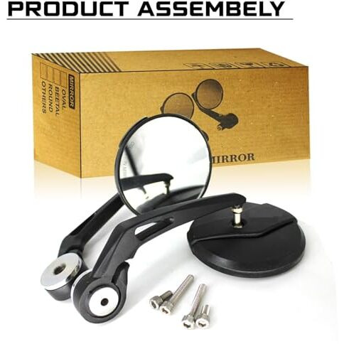 Rear View, Side Handle Bar End Mirror Pair, For New Classic Reborn/New Bullet/Hunter/Meteor 350/Super Meteor 650/Containental Gt/Interceptor/Himalayan 411,450/Scram 411/Guerrilla 450 All Model