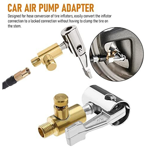 Zibuyu Universal Car Air Pump Adapter, Car Air Inflator Adapter Connector With Deflation Replacement Tire Air Chucks Car Air Pump Thread Nozzle Adapter Car Pump Accessories For Motorcycles, Cycle - 1