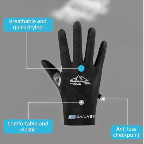 Proberos Driving Gloves For Men Women Summer Ice Silk Breathable Driving Gloves Touch Screen Design Riding Gloves Anti-Slip Palm Design Outdoor Casual Sport Full Finger Gloves For Riding, Golfing