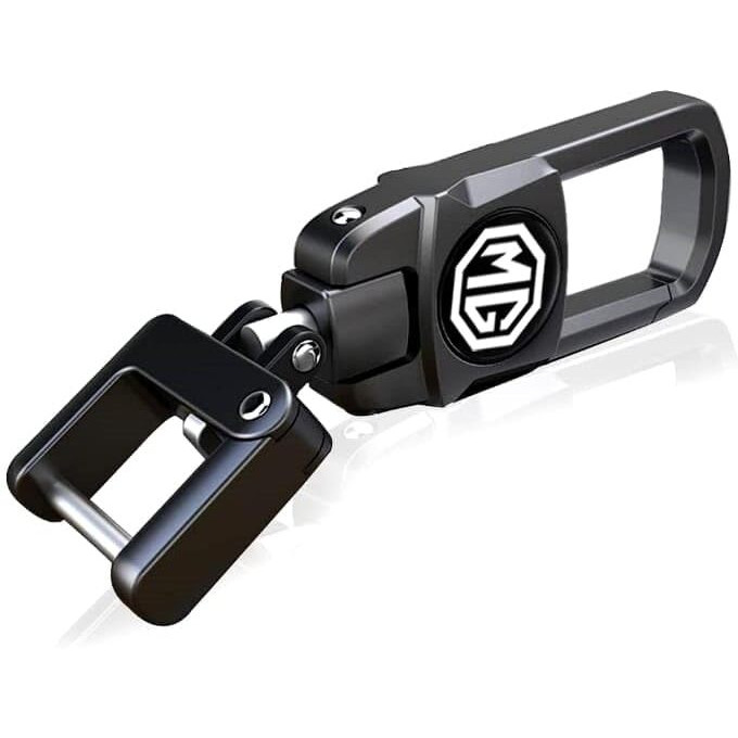 Greenworld Stainless Steel Black Color Fob Key Heavy Duty Keychain Suitable For Hector/Astor/Glostor Car (Black)