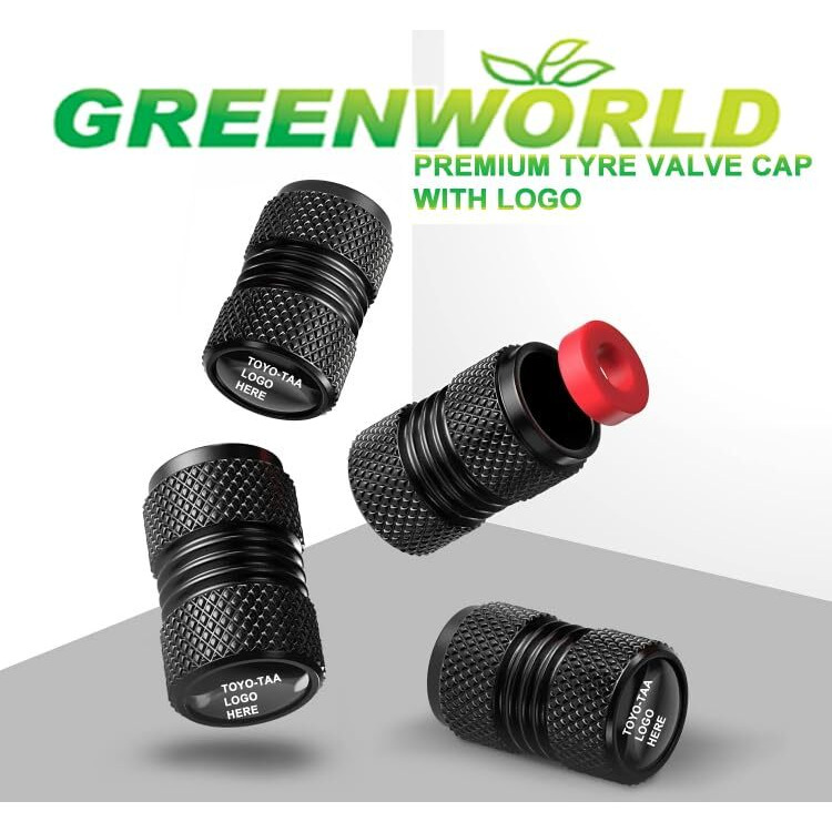 Greenworld Black Metal Car Tyre Valve Cap Air Cap Car Tyre Valve Stem Cap Air Covers With Logo (Oy-Otaa)