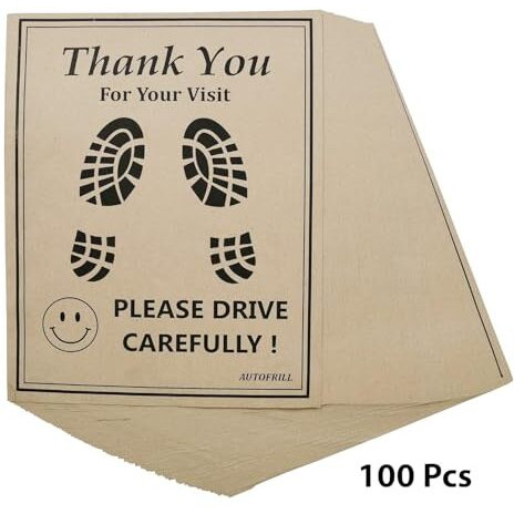 Autofrill 100 Pcs Paper Disposable Universal Car Floor Mat Car Foot Paper Sheets Car Foot Mats Paper Mats For All Cars, Trucks, Suv (Size 49 * 38 Cm)