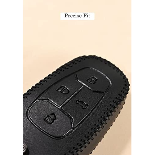 Contacts Black Soft Leather Car Key Cover Compatible With Tata 4 Button Smart Key With Key Chain For Nexon, Harrier, Altroz, Tigor, Punch, Tiago Ev Electric, Bs6, Safari 2021, Safari Gold