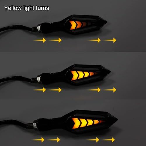 Eltron Turbo Imported Waterproof Flexible Arrow Running Style Blinker Bright Led Indicators Universal For All Bike Models Motorcycle Turn Signal Lights (Pack Of 4, Yellow And Blue)