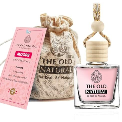 The Old Natural Car Perfumes With Essential Oils Fragrance In Glass Bottle With Wooden Diffuser Lid | Car Fresheners 10Ml (Moods Car Perfumes- Pack Of 1, 10Ml)