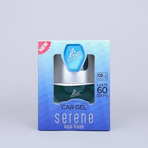 Cycle Lia Car Freshener Gel|Aqua Dream (Serene) Fragrance 45 Gm|Lia Dashboard Gel Car Air Freshener|Car Perfume Car Accessories