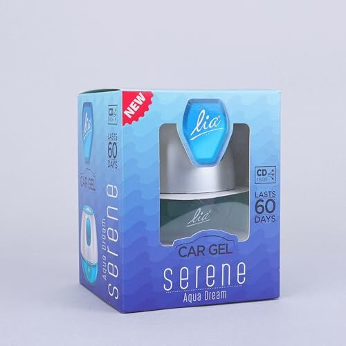 Cycle Lia Car Freshener Gel|Aqua Dream (Serene) Fragrance 45 Gm|Lia Dashboard Gel Car Air Freshener|Car Perfume Car Accessories