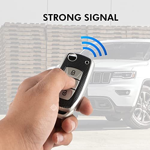 Shopoflux Tpu Leather Key Cover Compatible With Tata Tiago | Nexon | Altroz | Curvv | Safari | Storme | Zest | Bolt | Tigor | Punch | Hexa 3 Button Flip Key (Black Silver)