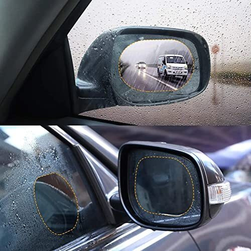 Bowiemall 2 Pcs Car Rearview Mirror Film Rainproof Waterproof Mirror Film Anti Fog Nano Coating Car Film For Car Mirrors