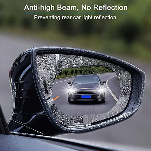 Bowiemall 2 Pcs Car Rearview Mirror Film Rainproof Waterproof Mirror Film Anti Fog Nano Coating Car Film For Car Mirrors