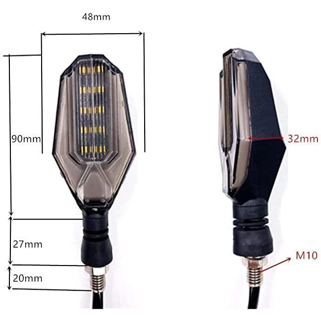 Eltron Turbo Imported Dc Power Super Quality U Shape Style Bright Blinker Led Indicators Universal For All Bikes, Motorcycles Turn Signal Lights (Pack Of 4, Amber With Blue)