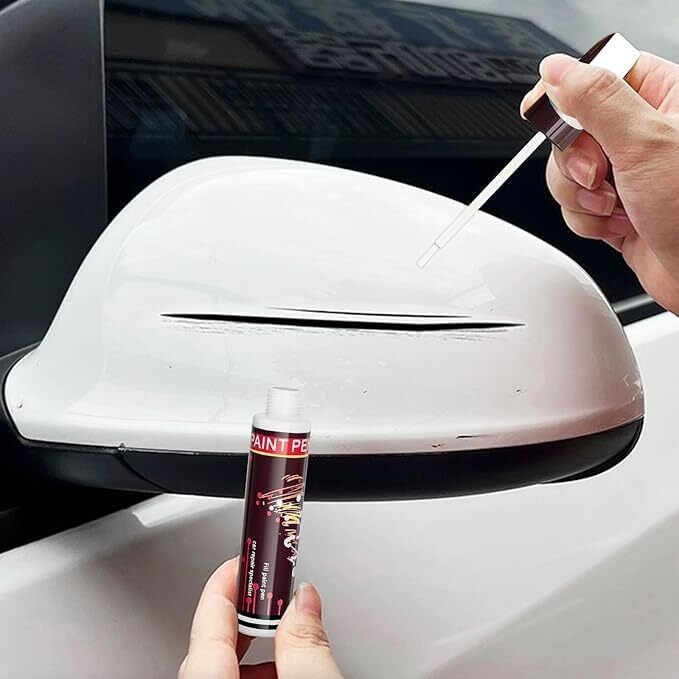 Hvb Touch-Up Pen For Car Paint Scratch Repair A Two-In-One Automotive Solution For Deep Chips And Scratches, Universal Colour Paint For Touch-Up Paint - White Colour
