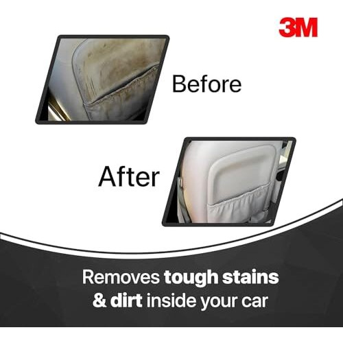 3M Foaming Car Interior Cleaner (580G) | Upholstery & Leather Cleaner | Removes Tough Stains & Dirt | Includes Microfiber Cloth & Sponge