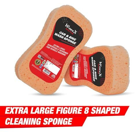 Wavex Super Absorbent Car Wash Sponges | Sponge For Car And Bike Washing | Multipurpose Cleaning Sponge For Kitchen, Bathroom, Home Cleaning, Walls, Windows And Other Surfaces (Pack Of 2)