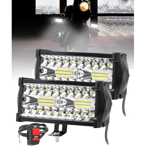 Fabtec 36 Led 7 Inch/18Cm Led Bar Light Led Fog Light For All Motorcycles/Bike/Scooty/E-Rikshaw (Set Of 2) (7 Inch,White)