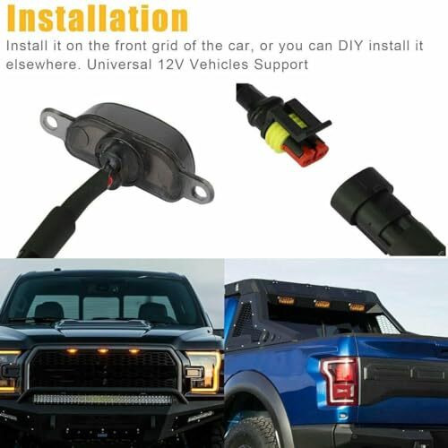 Cloudsale 4 Pieces Smoked Led Lens Front Grille Running Light Universal For Car
