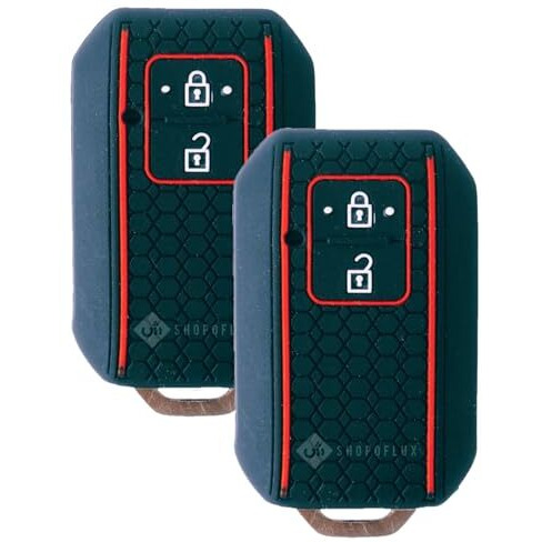 Shopoflux Silicone Key Cover Compatible With Baleno, Grand Vitara, Xl6, Swift, Brezza, Celerio, Ignis, Ertiga, Dzire, Fronx, Urban Cruiser, Glanza, Hyryder (Pack Of 2)