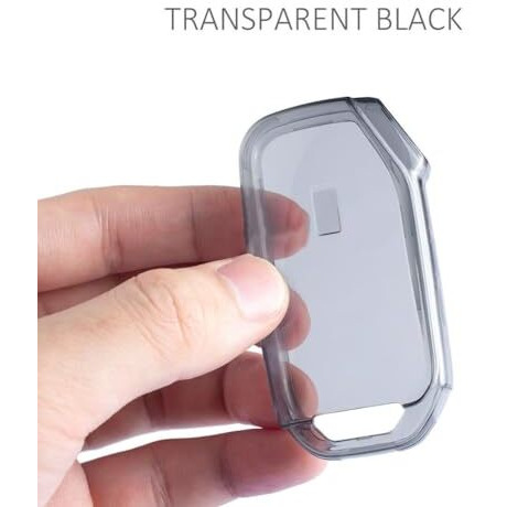 Jvcv Soft Tpu Transparent Cover Compatible With Kia Seltos 2023 Facelift Htx Carens X Line Sonet Facelift 3/4 Button Smart Key (Transparent Black)