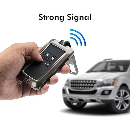 Shopoflux Metal Key Cover Compatible With Renault Triber | Kiger 4 Button Smart Key (Black)