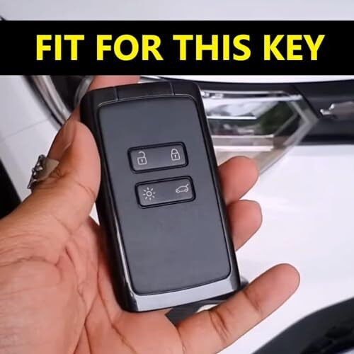 Shopoflux Metal Key Cover Compatible With Renault Triber | Kiger 4 Button Smart Key (Black)