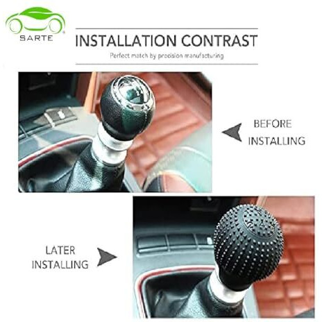 Sarte Car Gear Knob Protector Gear Shifter Cover For Anti-Scratch Car Gear Knob Cover And Dust Proof Nonslip Gear Cover For Car Universal Fit Silicon Car Gear Knob Stylish- Black, Silicone Rubber
