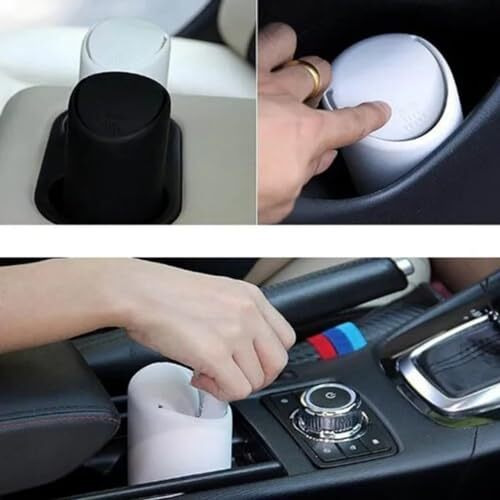 Sarte Car Mini Dustbin With Lid Silicon Material Perfect For Car Trash Bin And Dustbin Holder For Car For (Pack Of 1) Black Color