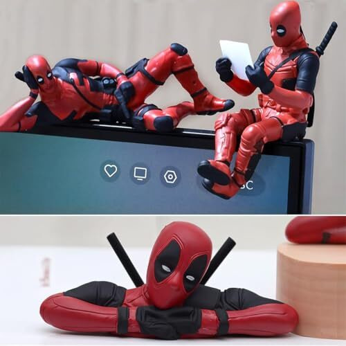 Kanisya Car Dashboard Decoration Figurine | 3Pcs Deadpool Action Figure Set, Superhero Action Figure Toys, Unique Decoration For Car Interiors, Office Desk, Desktop Decor Toy, Superhero Gifts For Kids
