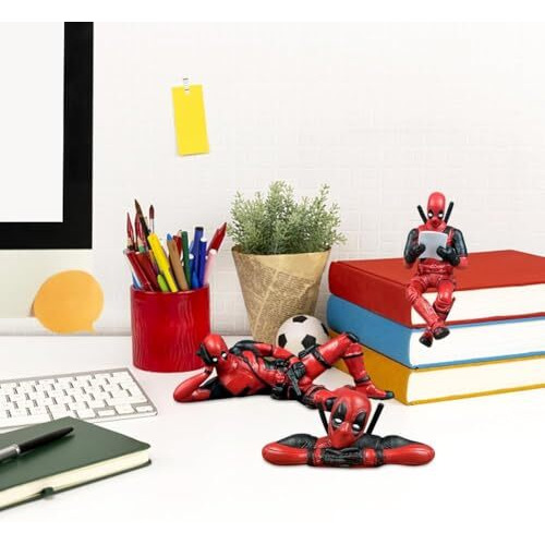 Kanisya Car Dashboard Decoration Figurine | 3Pcs Deadpool Action Figure Set, Superhero Action Figure Toys, Unique Decoration For Car Interiors, Office Desk, Desktop Decor Toy, Superhero Gifts For Kids