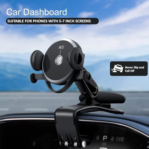 Humble Universal 360 Car Phone Holder Hands-Free Dashboard Mount - Compatible With 4.0 To 6.2 Inch Devices For Smartphone (Cr-100) - Black
