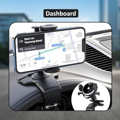Humble Universal 360 Car Phone Holder Hands-Free Dashboard Mount - Compatible With 4.0 To 6.2 Inch Devices For Smartphone (Cr-100) - Black