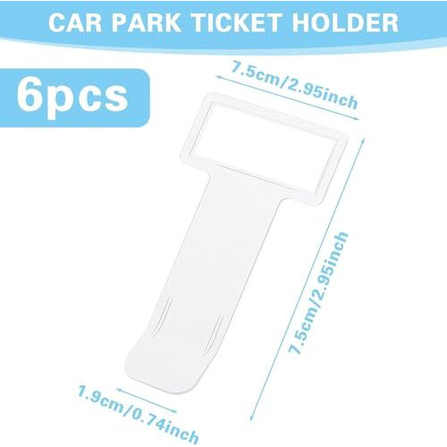Heavy Driver 6 Pcs Car Windshield Parking Ticket Holder Transparent Car Parking Ticket Holder Clip With Adhesive Tape Plastic Auto Accessories Clip For Car Windscreen Window