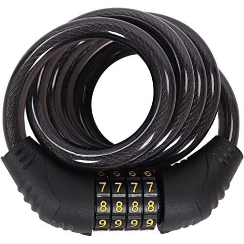 Sarte Multi Use Lock For Bike, Cycle, Helmet, Luggage With 4 Digit Resettable Bike Cable Lock, Heavy Duty Anti-Theft Protection (L 3.11 Feet Xthickness 8 Mm)