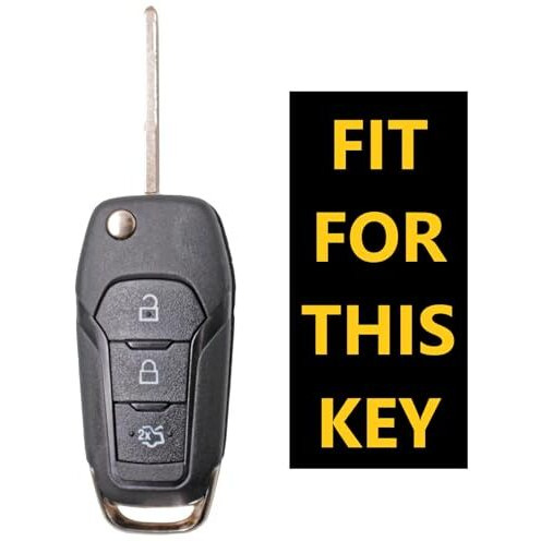 Shopoflux Metal Key Cover Compatible For Ford Endeavour | Figo | Aspire | Freestyle 3 Button Flip Key - Black