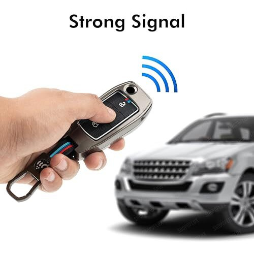 Shopoflux Metal Key Cover Compatible For Ford Endeavour | Figo | Aspire | Freestyle 3 Button Flip Key - Black