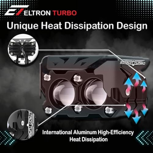 Eltron Turbo Waterproof 2 Year Warranty Super High Bright Dual Lens Mini Driving Power Fog Light Universal All Motorcycle, Bike, Cars Projector Light 2 Color White & Yellow Pack Of 2,12V Dc 145W Each