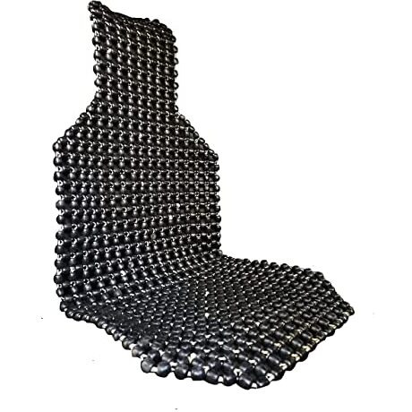 Q1 Beads Lblack Wooden Bead Seat Cushion Cooling Pad For All The Cars/Office Chair/Home Chair/Truck-Black Color (Universal Fit)