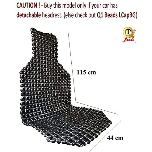 Q1 Beads Lblack Wooden Bead Seat Cushion Cooling Pad For All The Cars/Office Chair/Home Chair/Truck-Black Color (Universal Fit)