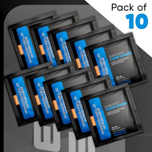 Jopasu Windsheild Washer Pouch 25 Ml (Pack Of 10) For Clear, Spotless Windshild Glass. Streak, Lint & Scratch Free