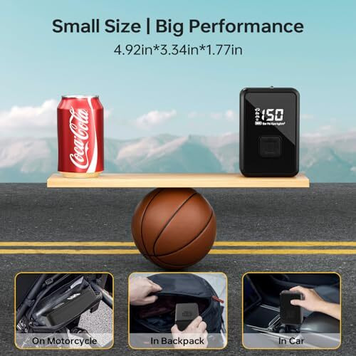 Un1Que Digital Tyre Inflator For Car, 150Psi Electric Car Air Pump, 12V Dc Portable Lcd Display Air Compressor, Fast Inflation Speed Air Inflator For Car(Black-Orange)