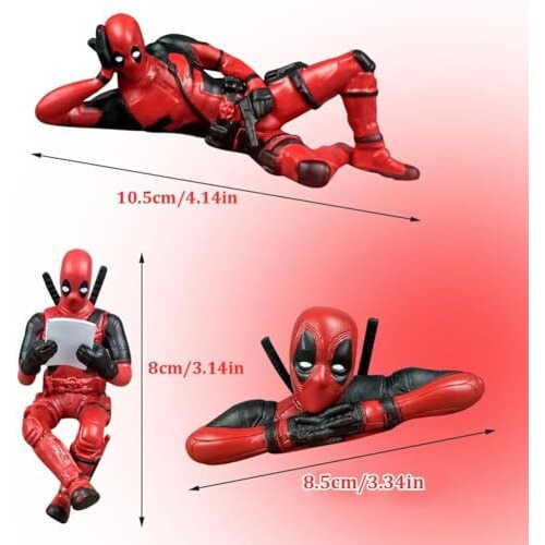 Puji Deadpool Figure, 3 Pcs Car Accessories, Anime Figures Model, Action Figures, Model Figure Ornaments, Anime Cartoon Characters For Home Car Desk, And Computer Decorations