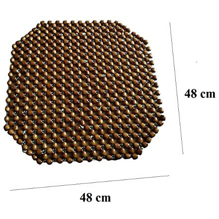 Q1 Beads Mchocolate Wooden Beads Car Seat Wooden Cushion Cover Pad In Acupressure Sitting For All Universal The Cars/Suvs/Office Chair/Truck (Golden Brown)