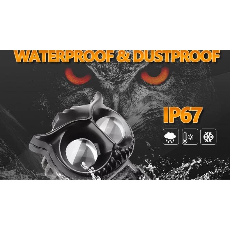 Eltron Turbo 1 Years Warranty Owl Shape Imported Fog Led Light 12V-24V 110W Dc, Heavy Aluminium Material Yellow And White Beam Off-Roading For All Motorcycle, Scooty, Car (Pack Of 2 With Switch)