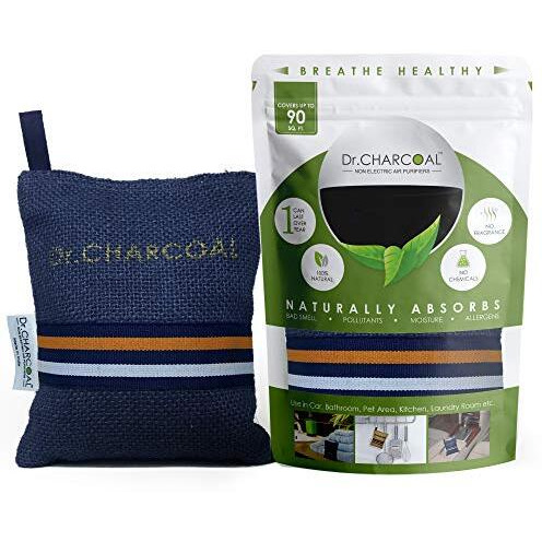 Dr. Charcoal Activated Carbon Air Purifier Bag To Remove Odor And Moisture From Car, Bathroom And Kitchen - 200 Grams (Modish Neel)