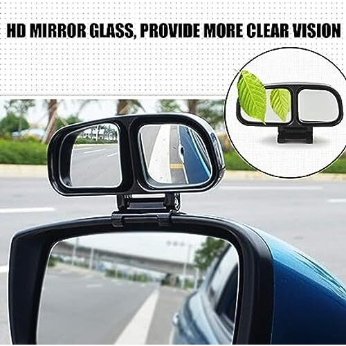 Sarte Plastic Glass Blind Spot Mirror With 360 Rear View Convex Parking Mirror, 3R Original Suitable For All Cars - Pack Of 2