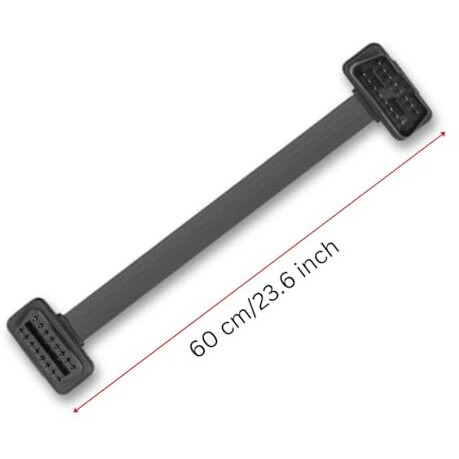 Meridiansemi Obd2 Extension Cable For All Cars 60Cm Cable 16Pin Connector Male To Female Extension Cable Obd2 Connector For All Obd2 Reader & Obd2 Scanner