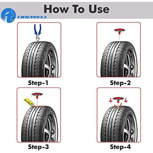 Tirewell Tw-5005 10 In 1 Universal Tubeless Tyre Puncture Kit With Storage Bag, Emergency Flat Tire Repair Patch Tool Bag For Car, Bike, Suv, & Motorcycle