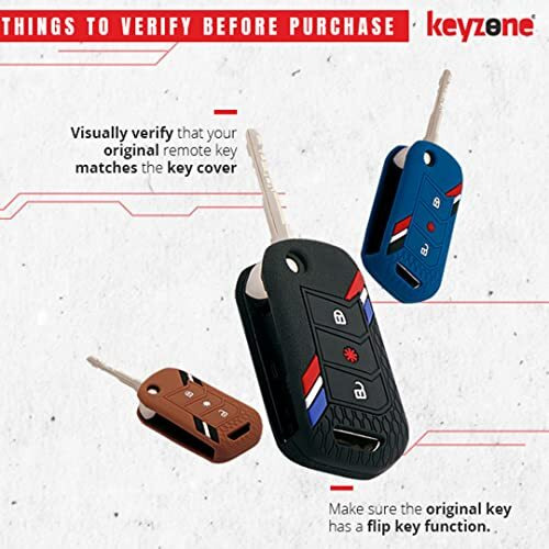 Keyzone Striped Silicone Key Cover Compatible For Mahindra Thar Roxx, Xuv3Xo, Scorpio-N, Xuv700, Thar,Xuv400, Xuv300, Bolero Neo, Marazzo, 3 Button Flip (Black)
