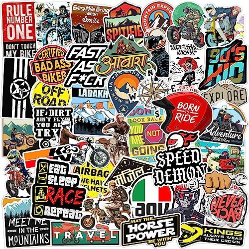 Junkyard Waterproof Helmet Stickers For Bike Riders (Pack Of 43)